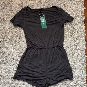 SHEIN Charcoal V-Neck Top